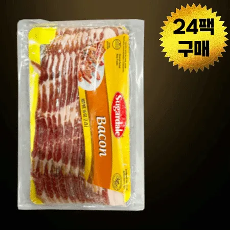[BOX할인] 슈가데일 베이컨 (미국산) [냉동] 454g 저염베이컨 피자 햄버거 토핑 24개