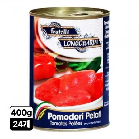 [24개] 롱고바디 토마토홀 롱고발디 작은캔 400g