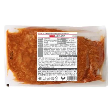 에스푸드 에쓰푸드 스파이시치킨 1kg 냉동 피자토핑 핫치킨 칠리소스치킨