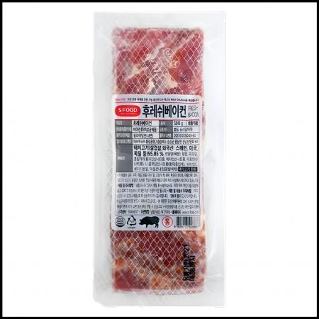 에스푸드 에쓰푸드 통베이컨 500g 냉동 후레쉬 통삼겹 베이컨