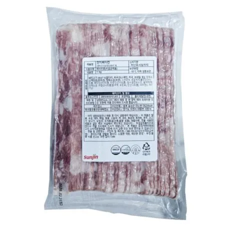 선진 전지베이컨 1kg 냉동 돼지앞다리살 베이컨 피자토핑 햄버거토핑