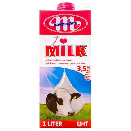 믈레코비타 수입 멸균우유 1L  우유 100% 유지방 3.5% 실온보관