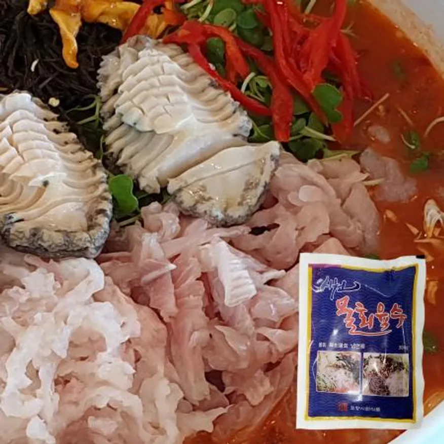 포항 물회맛집 육수 과일넣은 소스 300g 10팩 김치말이 국수 냉면 이미지