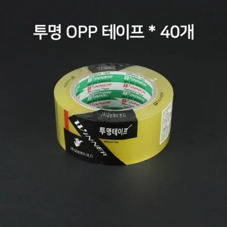 [40개] 금성 OPP 아크릴 투명 박스테이프 48mm*78m