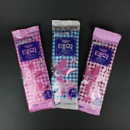 [10개] 태화 고무장갑 짧은 중 (단보) 핑크 이미지