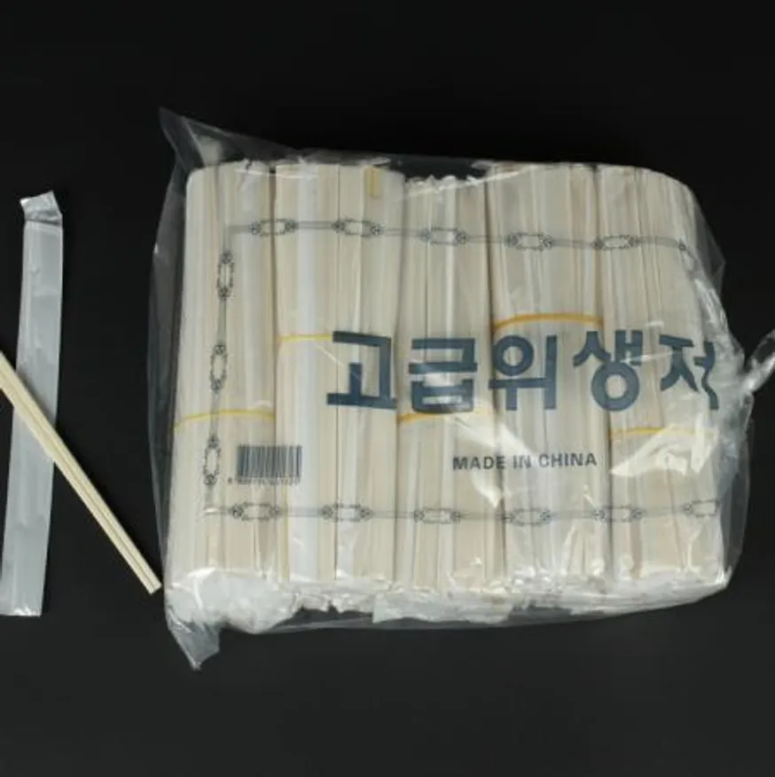 비닐포장 백양목 나무젓가락 250P 이미지