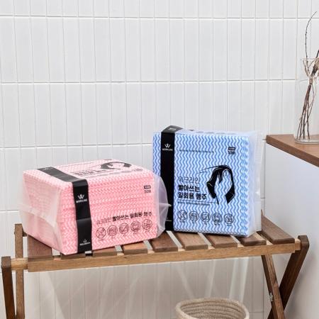  (색상랜덤)빨아쓰는 일회용 행주 분홍/파랑