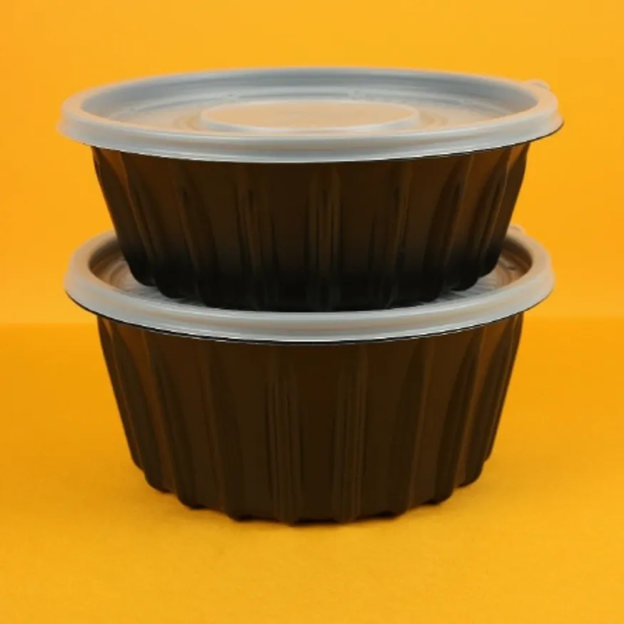 냉면 용기 65ml 검정 300개입 (뚜껑포함) 이미지