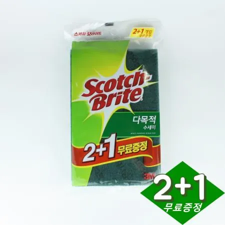 [64개] 3M 스카치-브라이트 다목적 수세미 대 2개입(1개증정) [1박스] 이미지