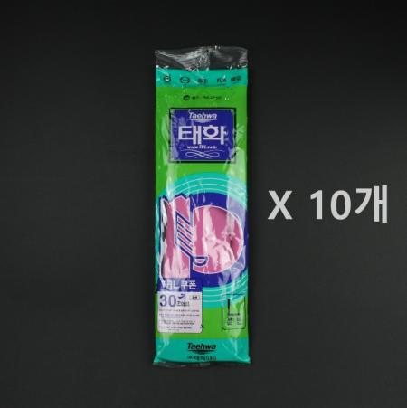 [10개] 태화 고무장갑 꽃밴 L 대 핑크