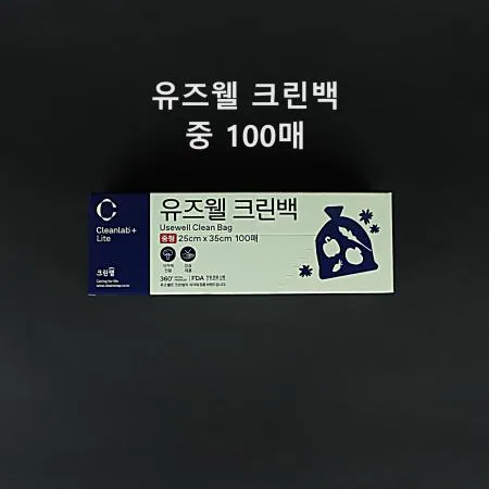 [1개] 크린랲 유즈웰 크린백 100매 중형