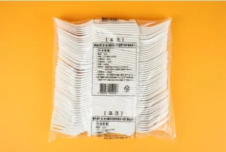 업소용 위생 일회용 디저트 포크 100개입 (벌크)백색 이미지