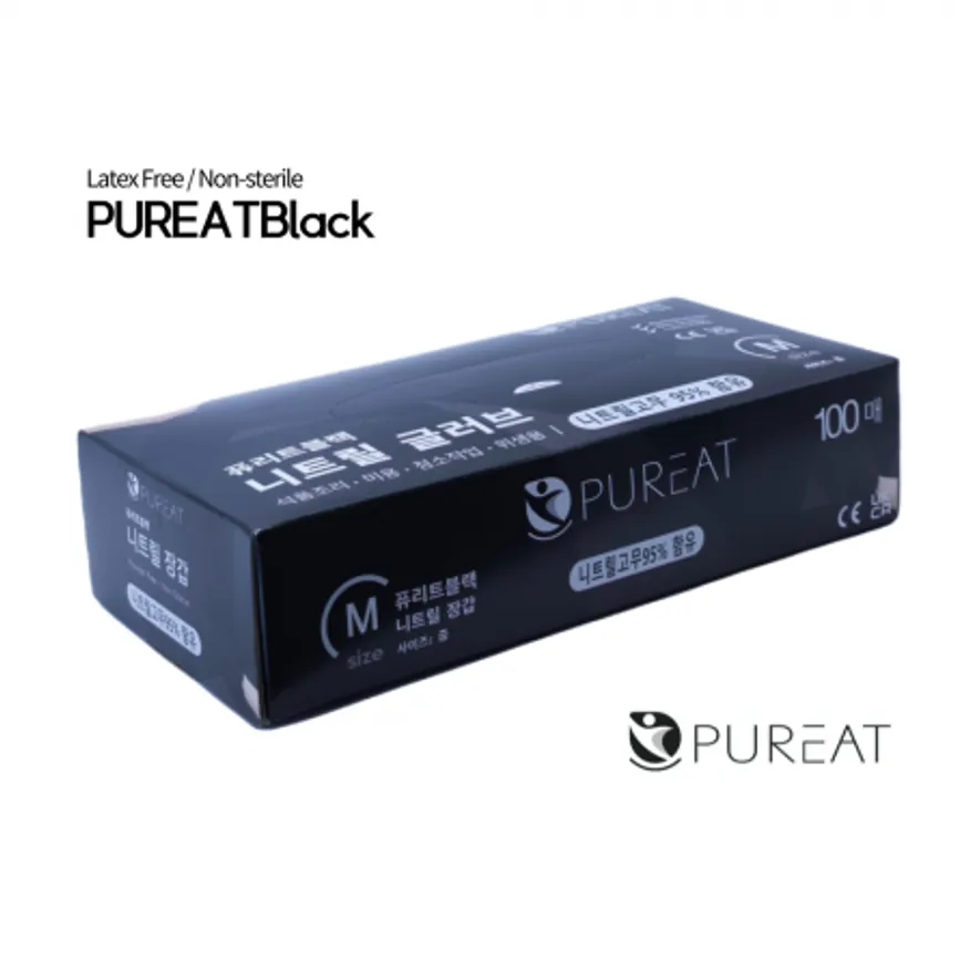 퓨리트 니트릴장갑 블랙 M 100매 이미지