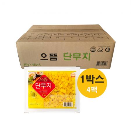 으뜸 깍뚝단무지 3kg 4팩(1박스) 으뜸 농산 으뜸엘엔에스 으뜸에프에스