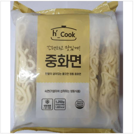⭐묶음특가⭐H-COOK 중화면 1.25kg(250gX5) 냉동
