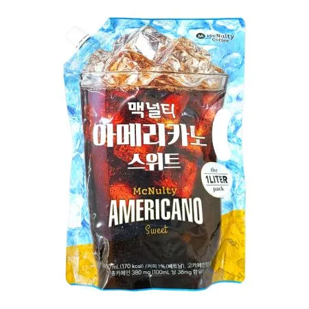 [20%쿠폰]맥널티 아메리카노 스위트 1L 파우치 아이스커피 음료