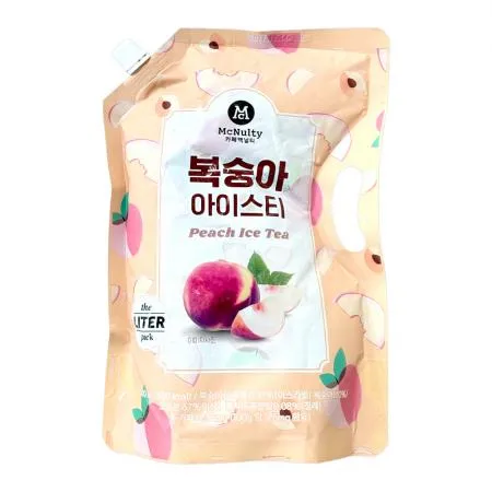 맥널티 복숭아 아이스티 1L 파우치 에이드 음료