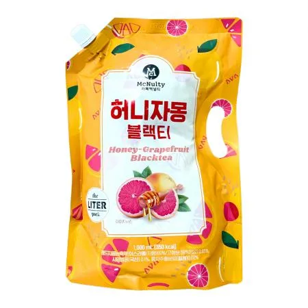 [20%쿠폰]맥널티 허니자몽 블랙티 1L 파우치 아이스티 음료
