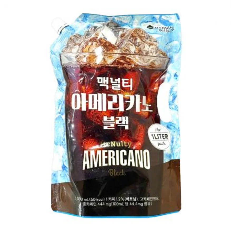맥널티 아메리카노 블랙 1L 파우치 아이스커피 음료 이미지