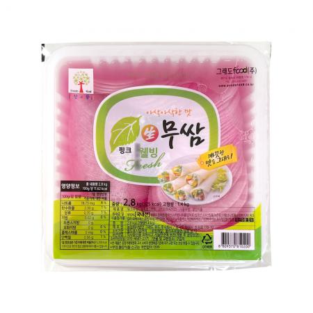 웰빙 냉면김치 핑크 무우 2.8kg