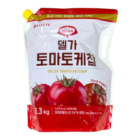 롯데 델가 케찹 3.3kg 스파우트 토마토 케첩