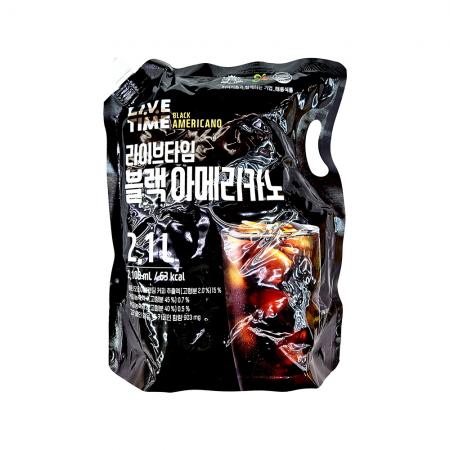 라이브타임 블랙 아메리카노 커피 2.1L 파우치
