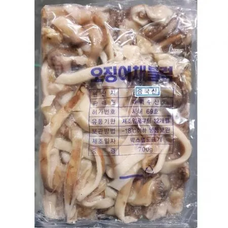 여원푸드 오징어채 블럭 700g 중국산 냉동