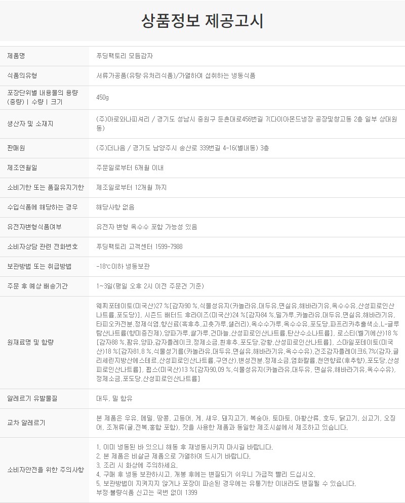 상품정보제공고시