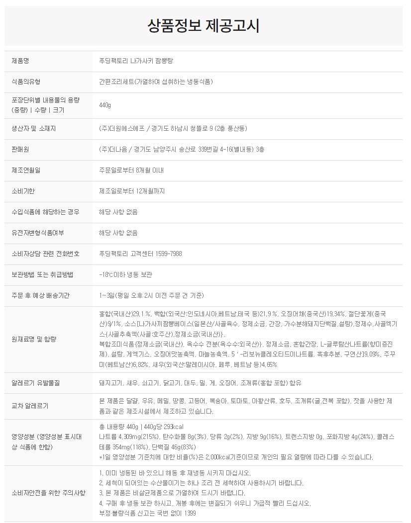 상품정보제공고시