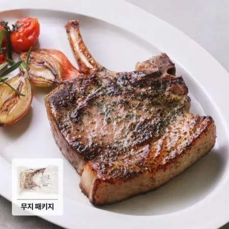 수비드 돈마호크 275g_돈육 스테이크 돼지고기 캠핑 토마호크 푸딩팩토리