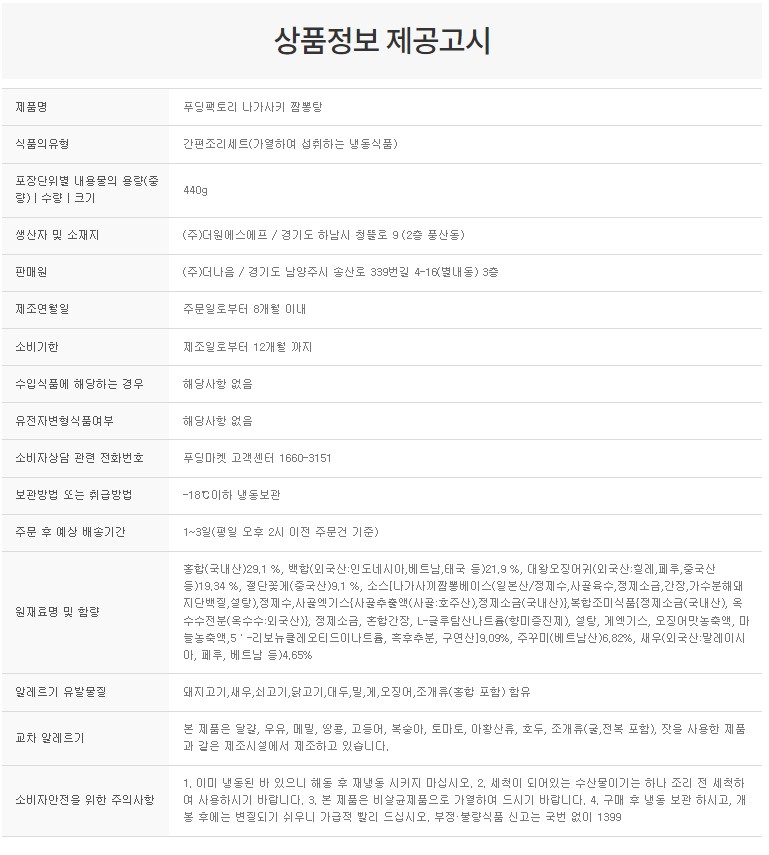 상품정보제공고시