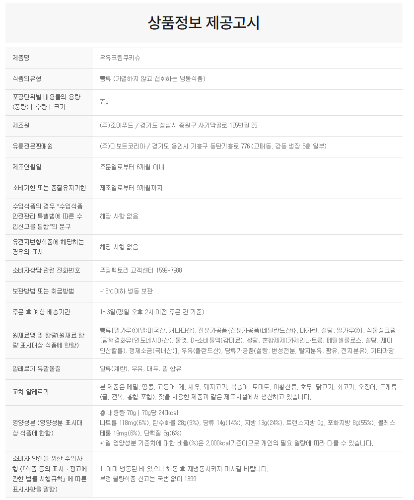 상품정보제공고시