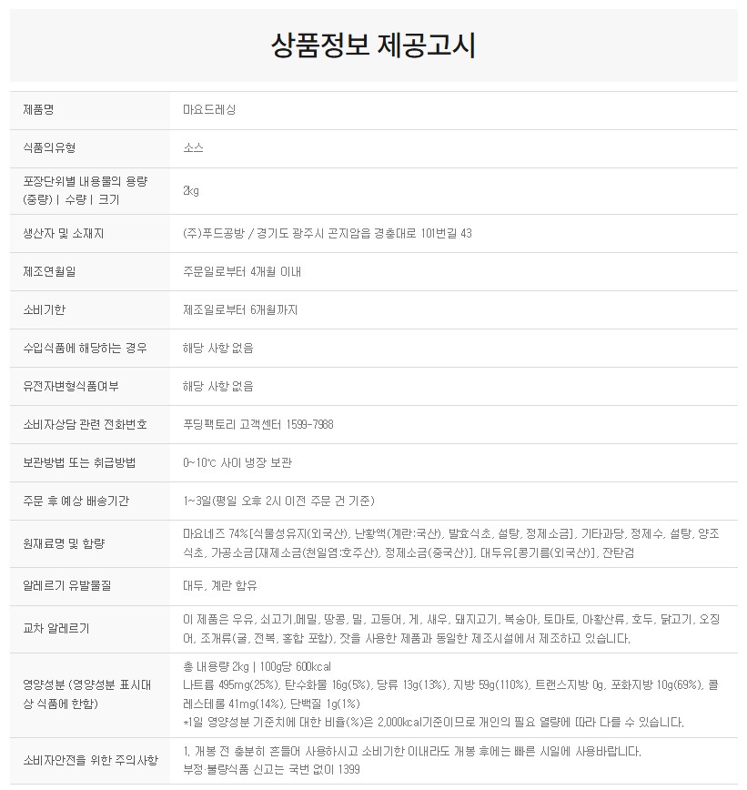 상품정보제공고시