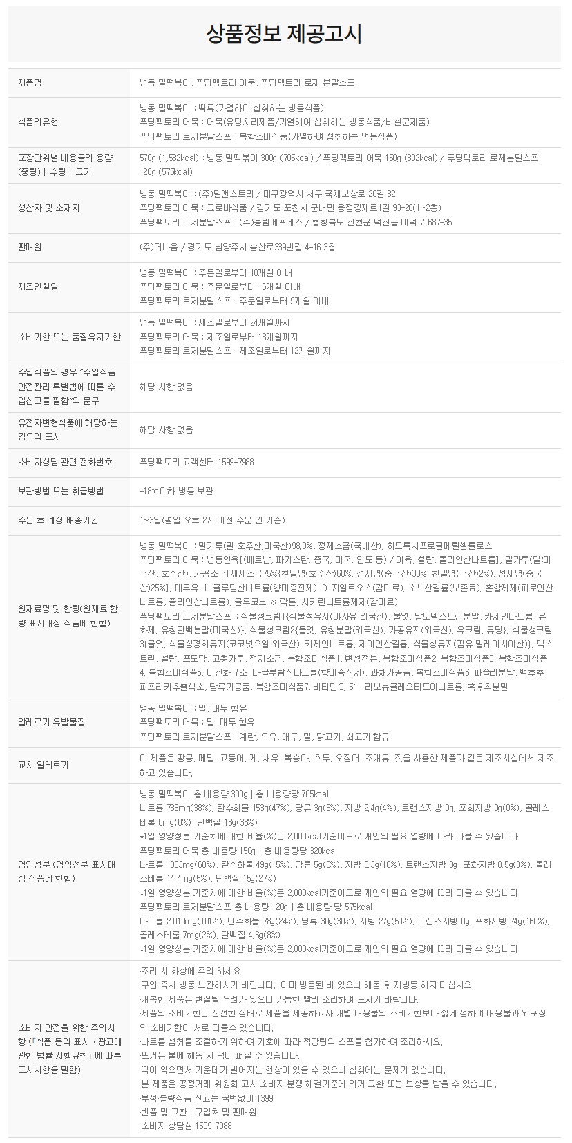 상품정보제공고시