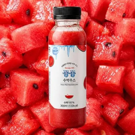 푸딩단독 한정수량! 꽁꽁수박주스 300ml_100%리얼수박 냉동주스 카페