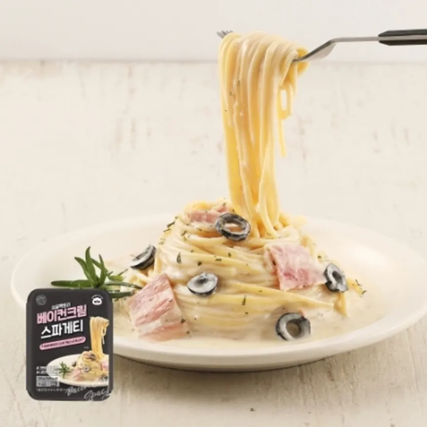베이컨크림 스파게티 320g 스파게티 밀키트 간식 pc방 야식 이미지