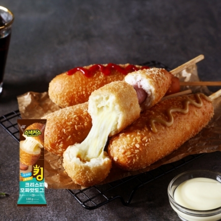킹 크리스피 모짜핫도그 130g 간식 밀키트 pc방 야식