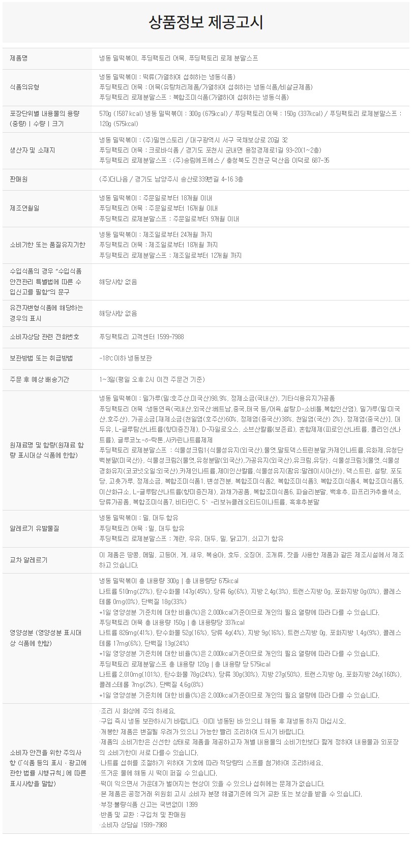 상품정보제공고시