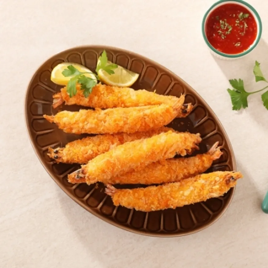 통새우튀김(머리有) 300g(50g*6ea) 헤드온 빵가루 새우튀김 술안주 호프 야식 새우 이미지