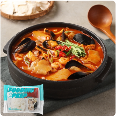 푸딩프렙 수제비 짬뽕탕 460g 술안주 밀키트 호프
