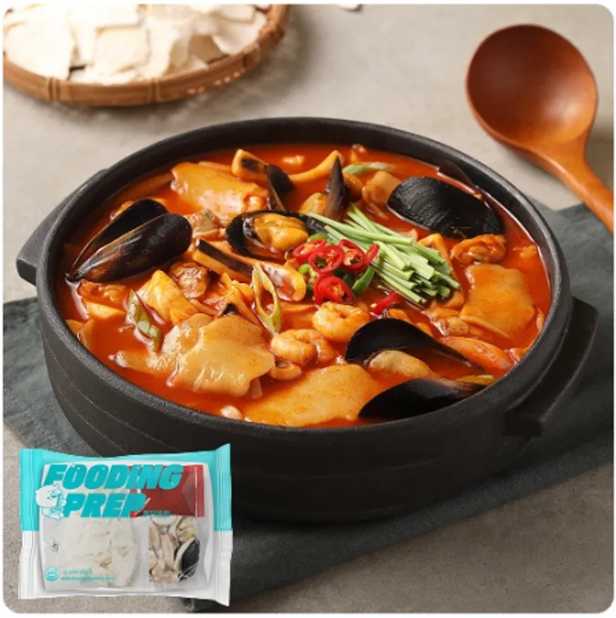 푸딩프렙 수제비 짬뽕탕 460g 술안주 밀키트 호프 이미지