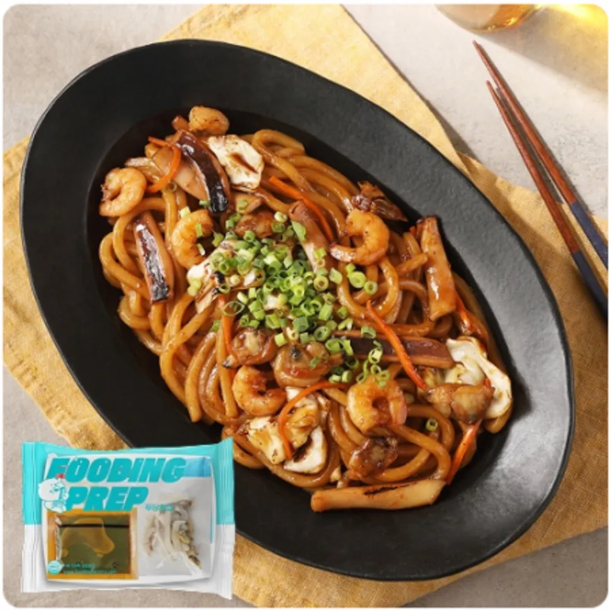 푸딩프렙 해물볶음우동 350g 술안주 밀키트 이자카야 간편식 이미지