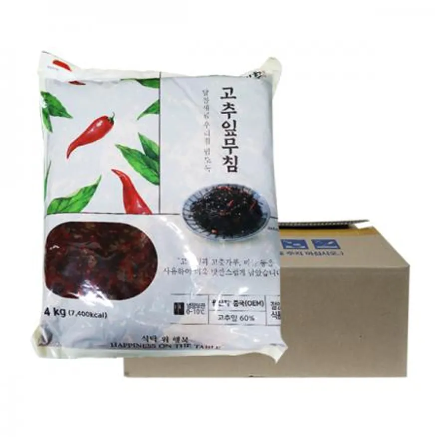 반찬단지 고추잎무침4kg 4개 박스 일반박스 이미지