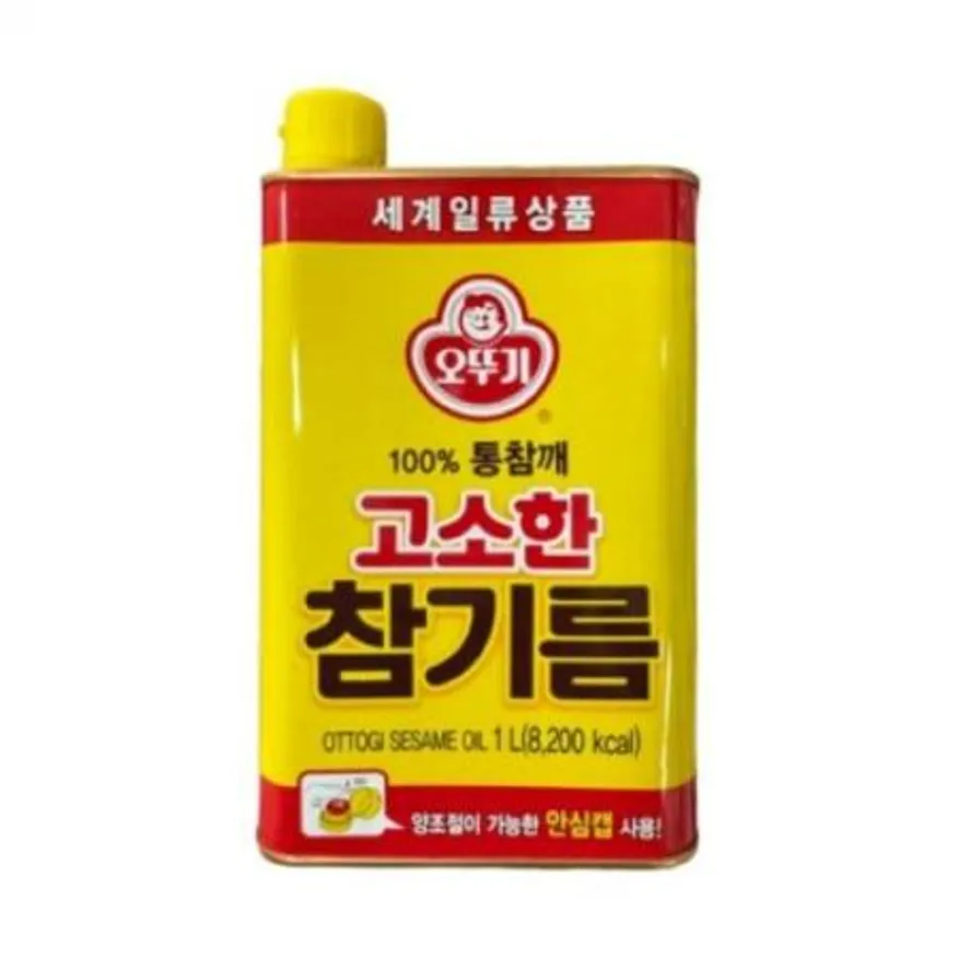 오뚜기 고소한 참기름 통참깨100%1L 1개 이미지