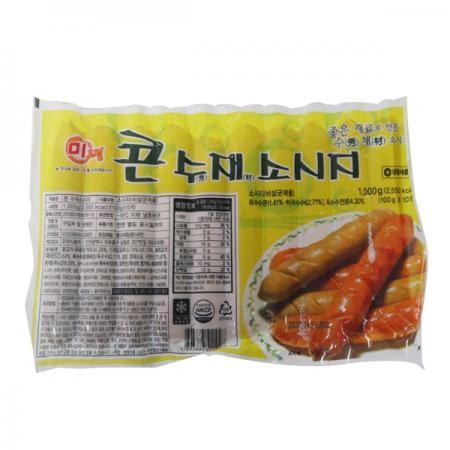 유원식품 미드림 콘 수재소시지1kg 1개 이미지
