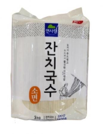 면사랑 잔치국수 소면 3kg 4개 1박스 이미지