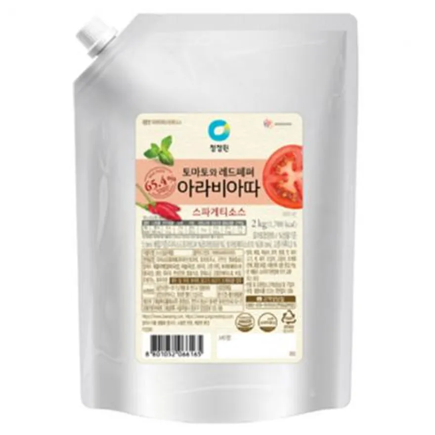 청정원 토마토와 레드페퍼 아라비아따 스파게티소스2kg 1개 이미지