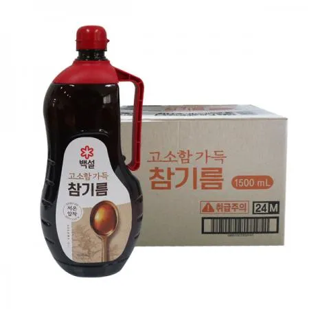 백설 고소함 가득 참기름1.5L 10개 1박스 