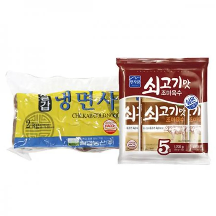 칠갑 냉면사리2kg 1개 면사랑 동치미맛냉면육수 340g 10개 10인분 이미지