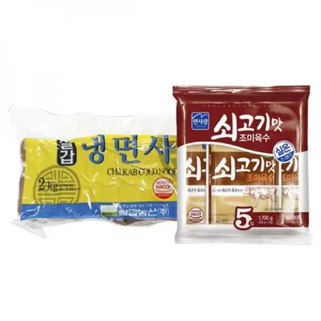 칠갑 냉면사리2kg 1개 면사랑 동치미맛냉면육수 340g 10개 10인분 이미지